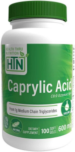 Health Thru Nutrition Caprylic Acid 600 mg MCT Eļļa Svara Kontrole