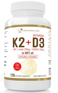 Progress Labs Vitamin K2 MK-7 200mcg + D3 4000IU 100mcg In MCT Oil
