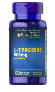 Puritan's Pride L-Tyrosine 500 mg L-tirozinas Amino rūgštys