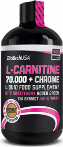 Biotech Usa L-Carnitine 70.000 + Chrome L-karnitiin Söögiisu kontroll Kaalu juhtimine