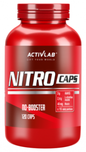 Activlab Nitro Caps Azoto oksido stiprintuvai L-argininas L-citrulinas Prieš treniruotę ir energija