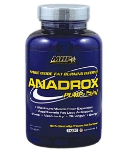 MHP Anadrox Pump &amp; Burn Azoto oksido stiprintuvai Prieš treniruotę ir energija Svorio valdymas