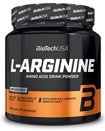 Biotech Usa L-Arginine Powder Azoto oksido stiprintuvai L-argininas Amino rūgštys Prieš treniruotę ir energija