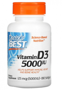 Doctor's Best Vitamin D3 125 mcg 5000 iu