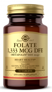 Solgar Folate 1,333 mcg DFE Metafolin 800 mcg