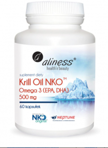 Aliness Krill Oil NKO Omega 3 with Astaxanthin 500 mg
