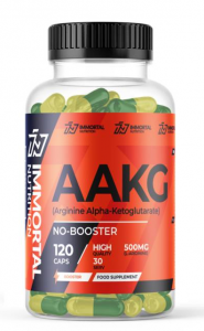 Immortal Nutrition AAKG 500 mg L-argininas Amino rūgštys Prieš treniruotę ir energija