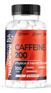 Immortal Nutrition Caffeine 200 Kofeīns Pirms Treniņa Un Еnerģētiķi
