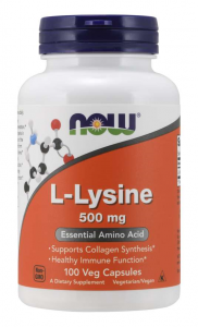 Now Foods L-Lysine 500 mg L-Lizīns Aminoskābes