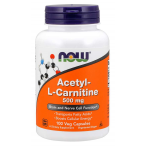 Now Foods Acetyl-L-Carnitine 500 mg L-Karnitīns Aminoskābes Svara Kontrole