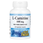 Natural Factors L-Carnitine 500 mg Л-Карнитин Аминокислоты Контроль Веса