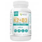 WISH Pharmaceutical Vitamin K2 MK-7 with Natto 100 µg + D3 2000 IU 50 µg + MCT Oil Svorio valdymas