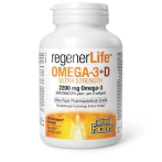Natural Factors RegenerLife Omega-3 + D Ultra Strength 2200 mg