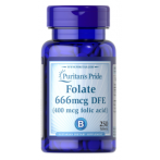 Puritan's Pride Folate 666mcg DFE (Folic Acid 400 mcg)