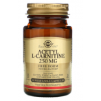 Solgar Acetyl-L-Carnitine 250 mg L-Karnitīns Aminoskābes Svara Kontrole