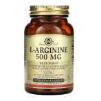 Solgar L-Arginine 500 mg Lämmastikoksiidi võimendid L-arginiin Aminohapped Enne treeningut ja energiat