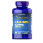 Puritan's Pride L-Arginine 1000 mg Azoto oksido stiprintuvai L-argininas Amino rūgštys Prieš treniruotę ir energija