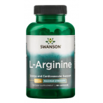 Swanson L-Arginine 850 mg Azoto oksido stiprintuvai L-argininas Amino rūgštys Prieš treniruotę ir energija