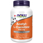 Now Foods Acetyl-L-Carnitine 500 mg L-Karnitīns Aminoskābes Svara Kontrole